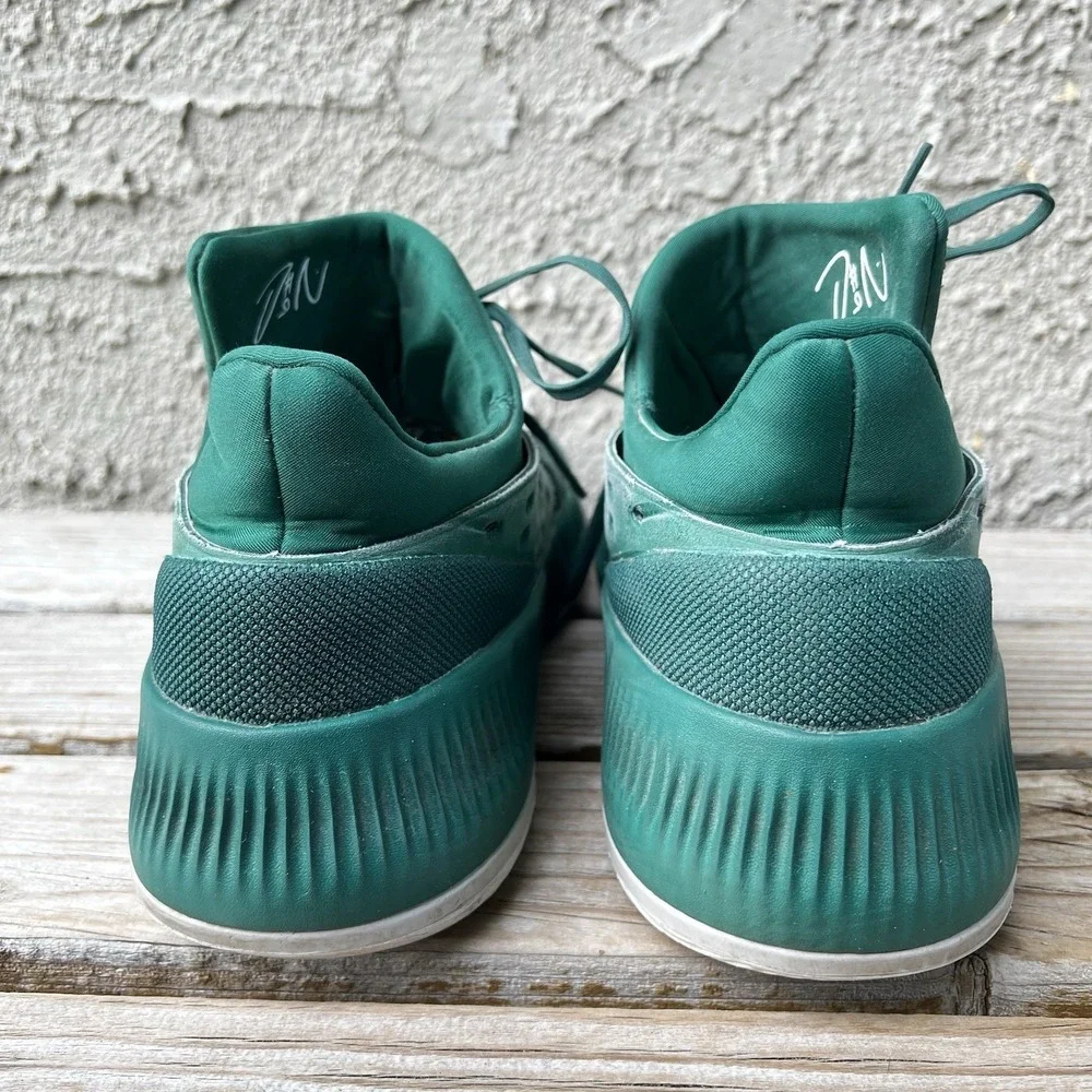 Adidas Shoes Men Size 11.5 Dame 3 BY3194 Green/White Basketball‎ Sneakers